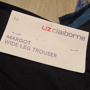 Liz Claiborne Black Margot Wide Leg Trousers
